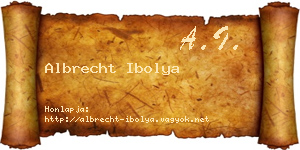 Albrecht Ibolya névjegykártya